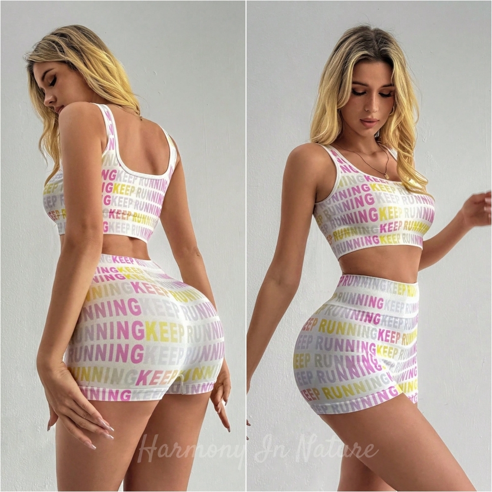 Colorful 'Keep Running' Active Set - Picture 3 of 12